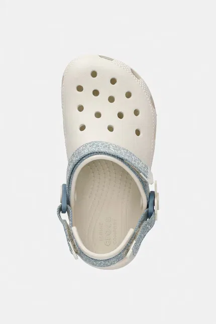 Тапочки Classic с цветочным рисунком регулируемый ремешок Crocs, бежевый — фото 4