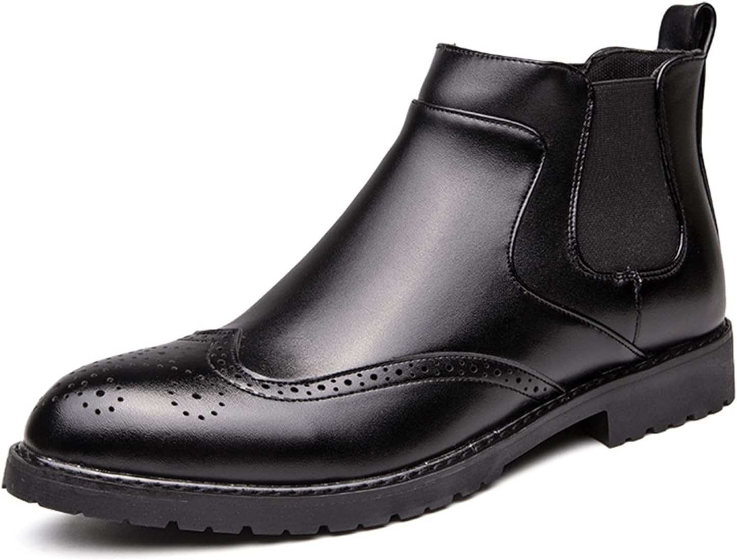 

Мужские классические ботинки челси броги из натуральной кожи Houdbdol, черный