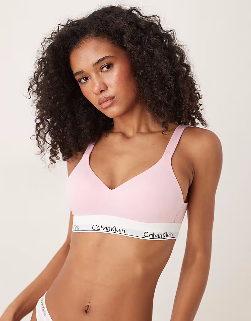 

Бюстгальтер-бралетт Calvin Klein Modern Cotton Lift в розовом цвете