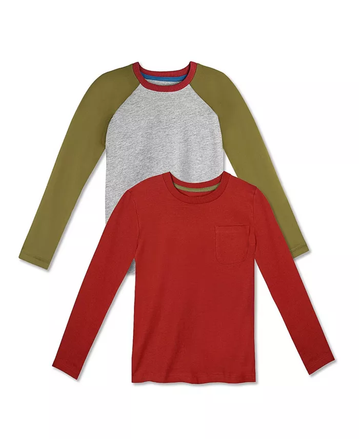

2 шт. Футболки с длинным рукавом из органического хлопка Fair Trade Mightly, мультиколор