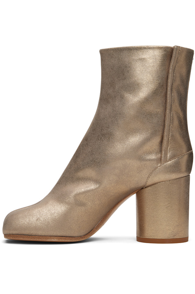 Ботинки Tabi на щиколотке Maison Margiela, золото — фото 3