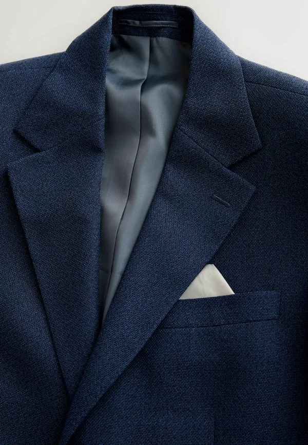 Элегантный фактурный блейзер стандартного кроя Next, Navy Blue — фото 2