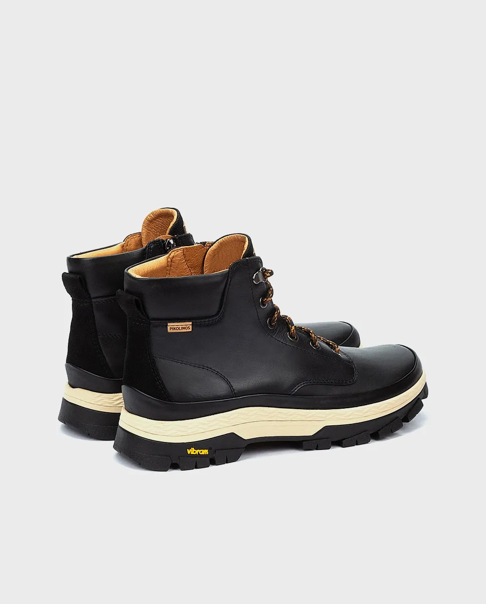 Унисекс кожаные ботинки с подошвой Vibram черного цвета Pikolinos — фото 2