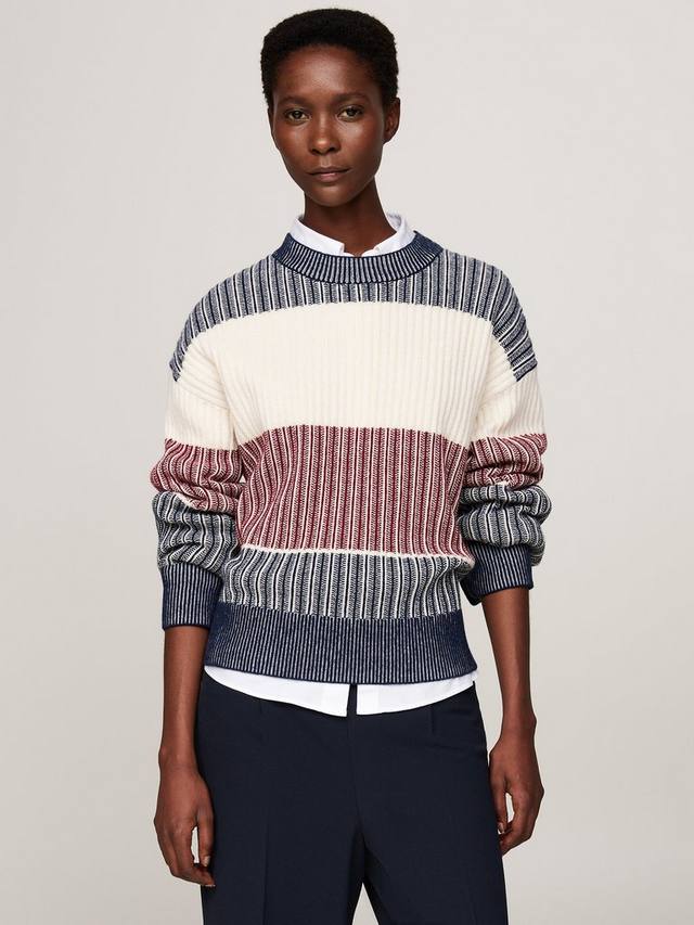

Джемпер из смесовой шерсти в полоску Tommy Hilfiger, разноцветный