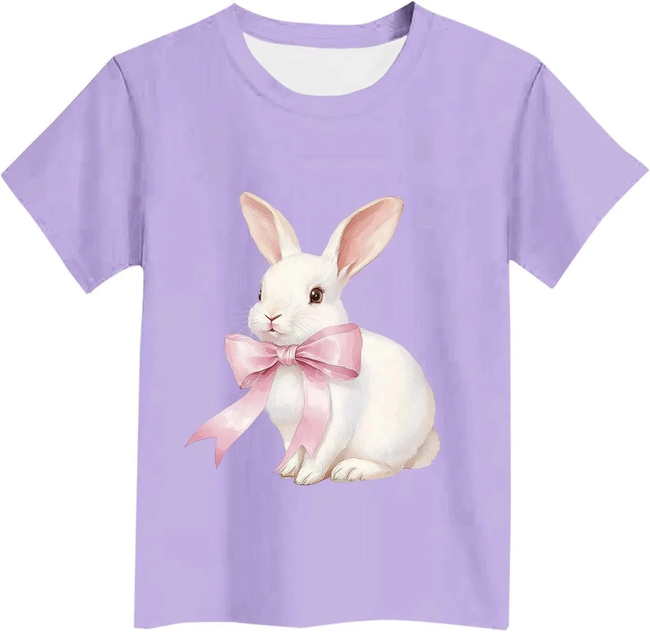 Футболка детская с бантом и кроликом Zzalalana, фиолетовая