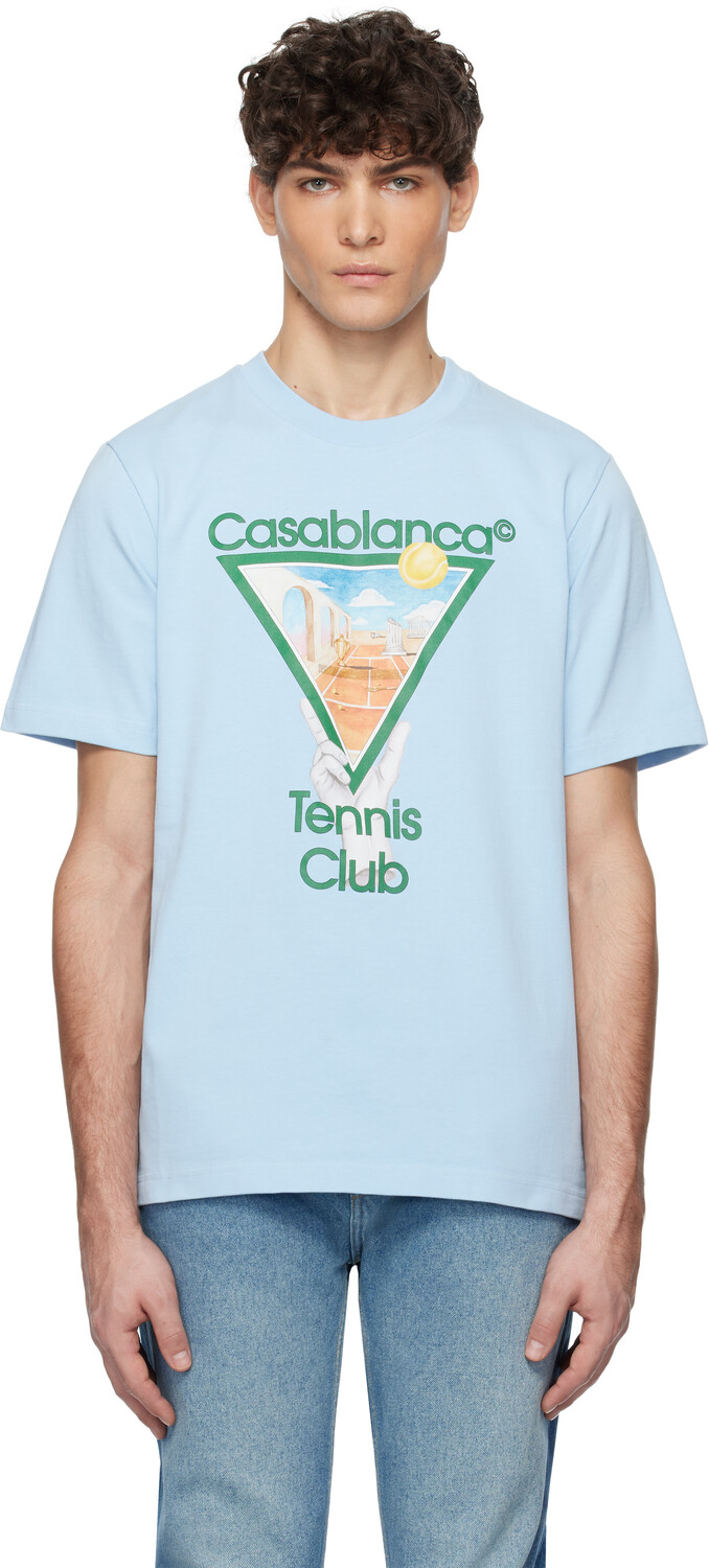 

Синяя футболка с надписью «Tennis Icon» Casablanca