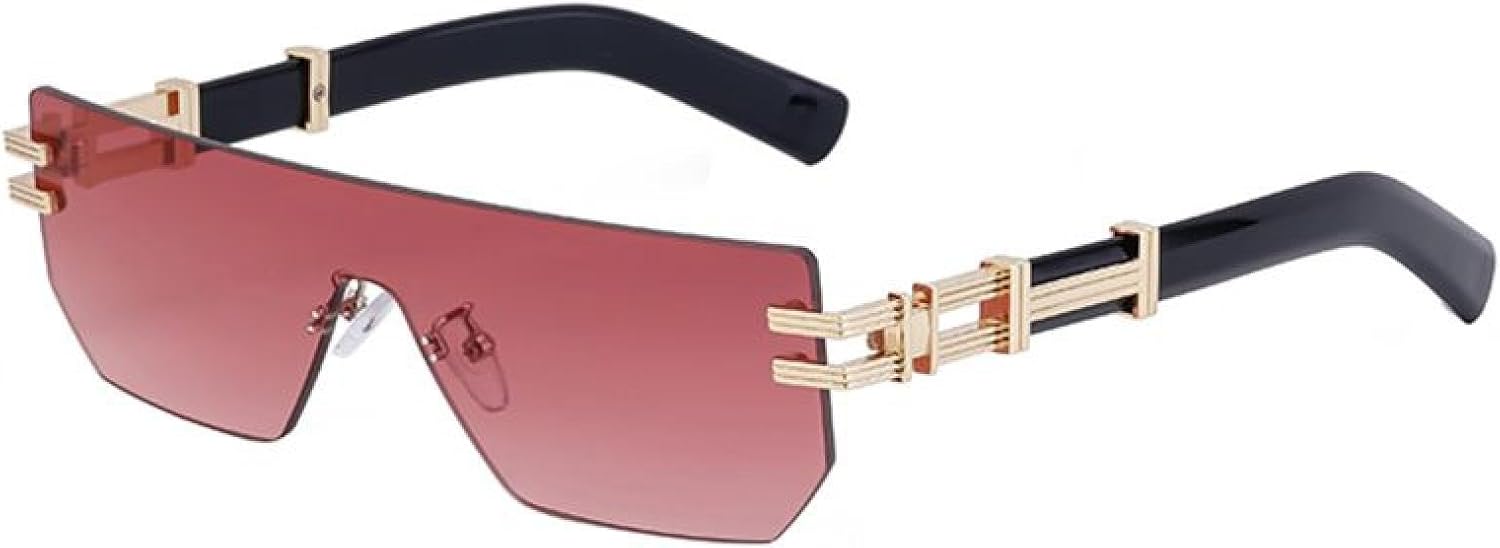 

Цельные прямоугольные солнцезащитные очки без оправы для мужчин и женщин, роскошные винтажные очки в стиле стимпанк с маленькой оправой, солнцезащитные очки-щитки для мужчин HHZZYVY, C5goldred