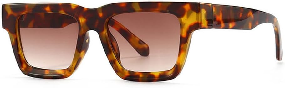 

Популярные цветные солнцезащитные очки для женщин, ретро-очки, модные солнцезащитные очки для мужчин с градиентным покрытием и защитой от УФ-излучения UV400 TVTBBVV, Leopard