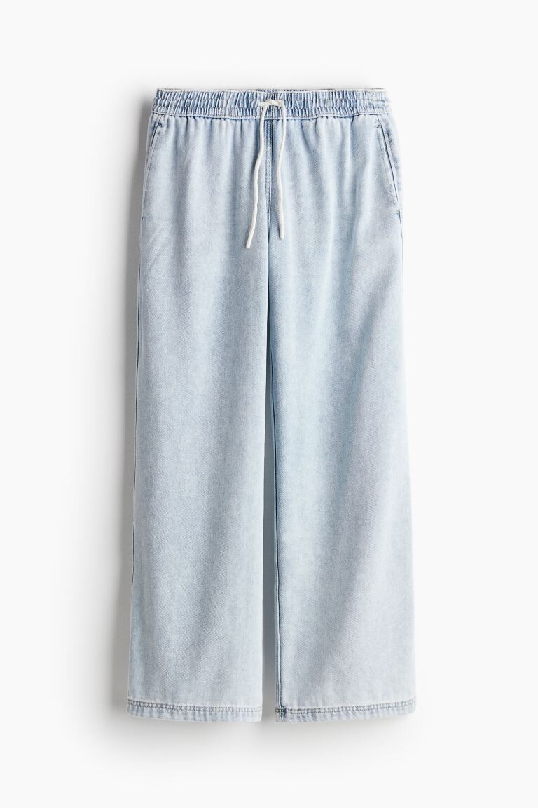 

Брюки без застежки из джинсовой ткани H&M, синий