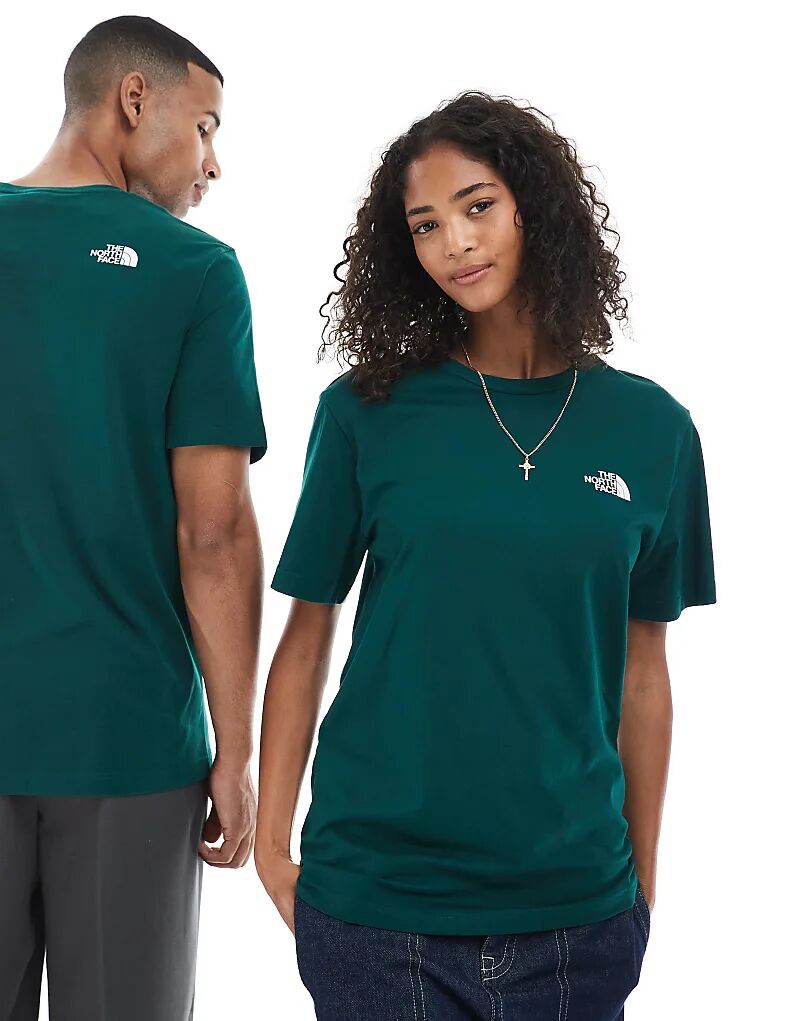 

Футболка унисекс с логотипом The North Face Simple Dome зеленого цвета