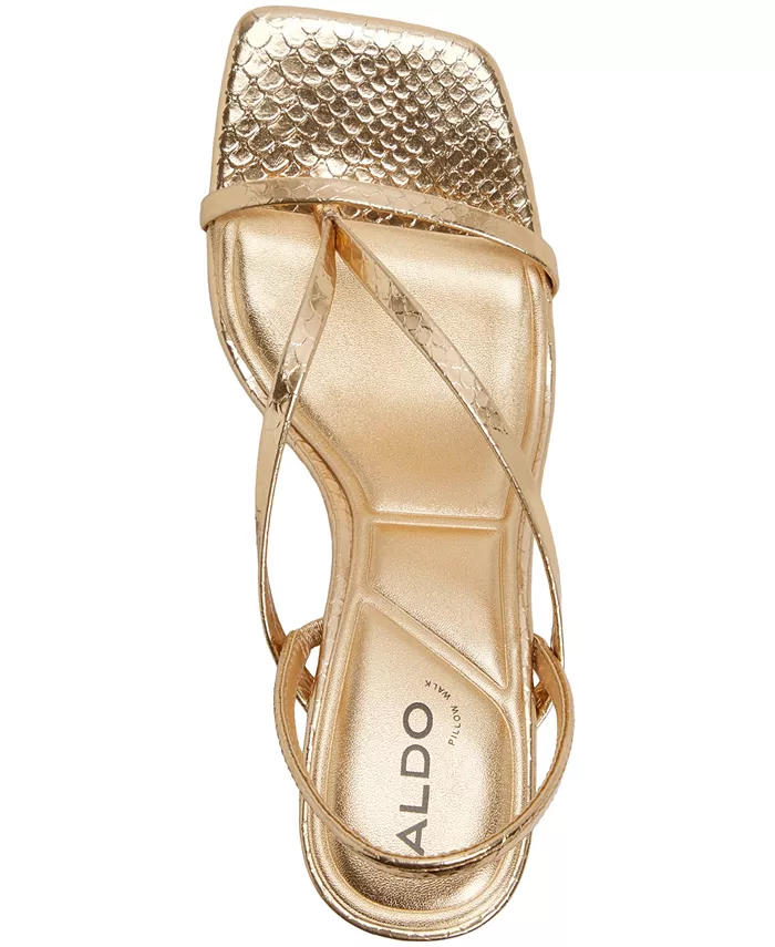 Женские босоножки Riva Slingback с квадратным мысом Aldo, золото — фото 4