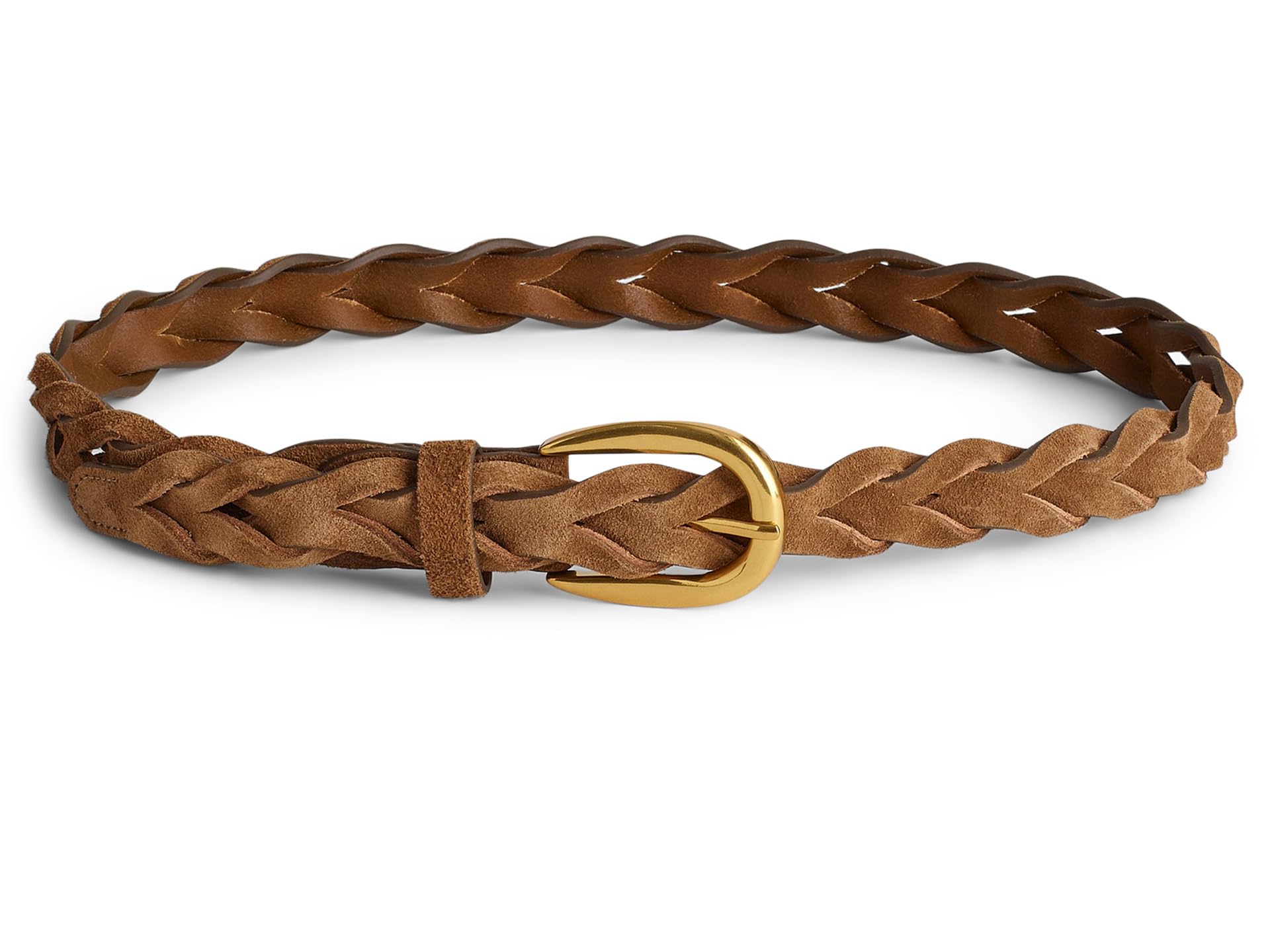 

Ремень Madewell Suede Braided Belt, цвет Aged Cognac
