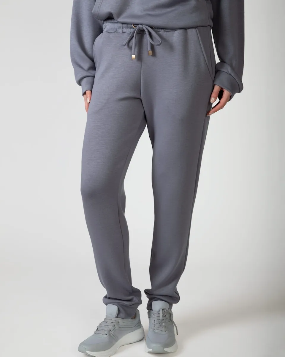 

Женские прямые брюки из мягкой ткани Massana, серый