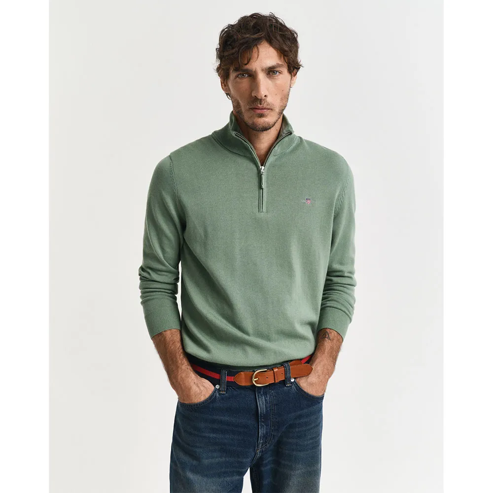 

Свитер Gant 8030564 half zip, зеленый