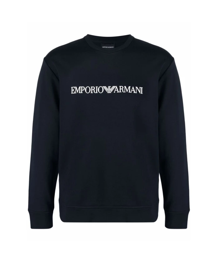 

Толстовка с логотипом темно-синего цвета Emporio Armani, синий