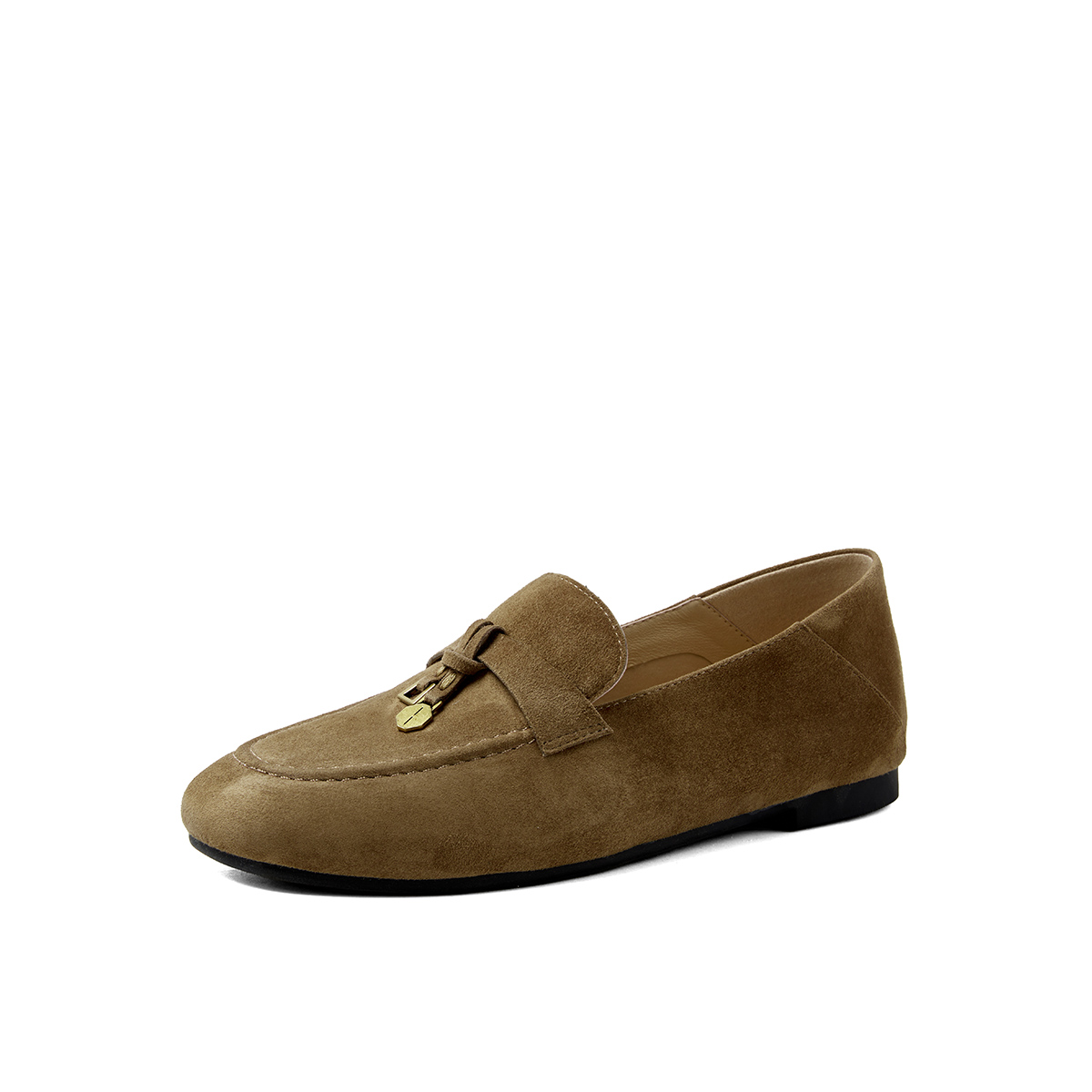 PT'SON Женские лоферы песочного цвета из овечьей кожи, цвет Sand Brown Sheepskin Leather — фото 2