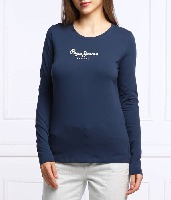 

Лонгслив женский Jeans London с круглым вырезом, синий