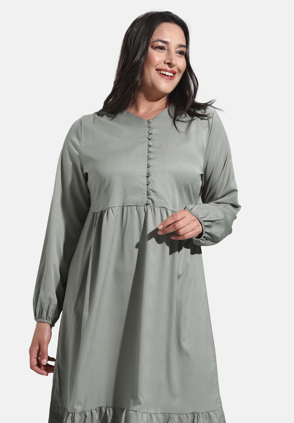 

Платье макси TYPE PATTERN Modanisa, зеленый