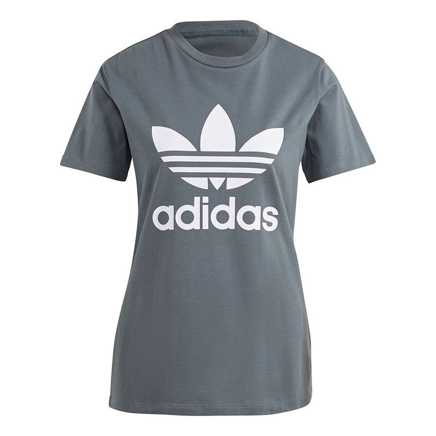 

Футболка (WMNS) adidas originals Classic Logo Athleisure Casual Sports Short Sleeve Navy Blue T-Shirt GN2903