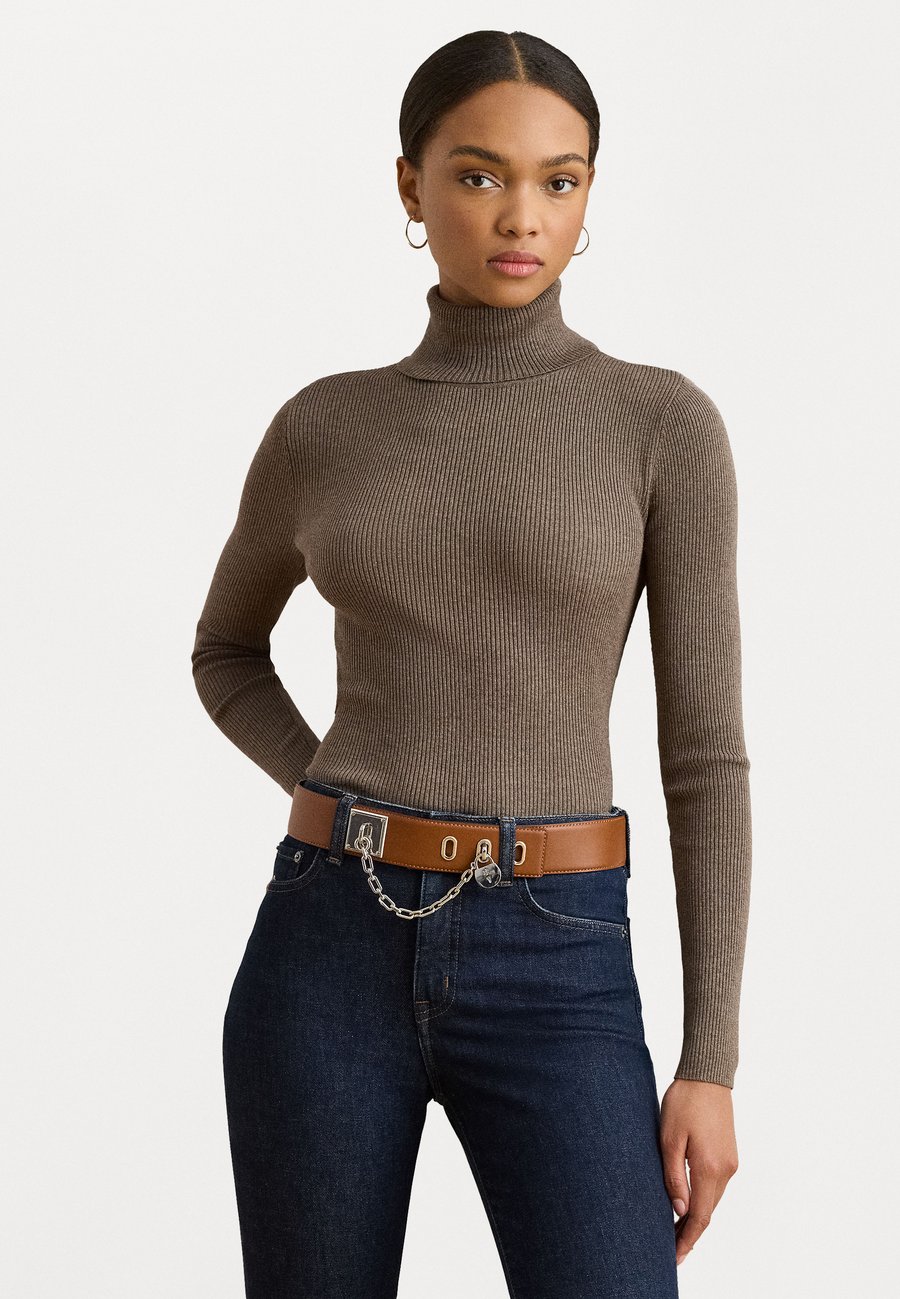 

Джемпер Lauren Ralph Lauren RIB KNIT ROLL NECK JUMPER, Taupe Brown Heather/Light Brown