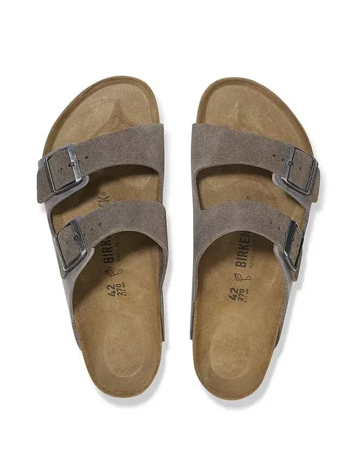 Домашние тапочки на ремне, кожаные, Birkenstock, антрацит — фото 3