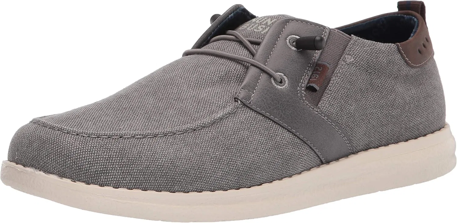 Мужские лоферы Nunn Bush Brewski Moc Toe Slip-On из парусиновой вязки с эластичным шнурком, Gray