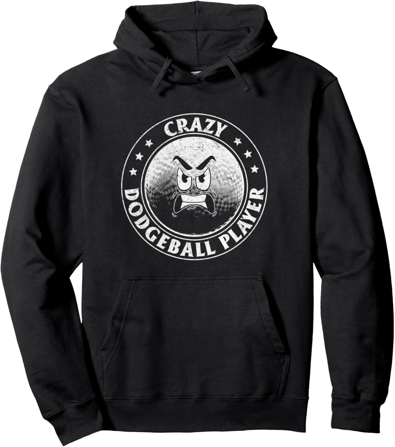 

Игра в вышибалы - Толстовка с изображением сумасшедшего игрока в вышибалы Dodgeball Game Dodgeball Player, черный