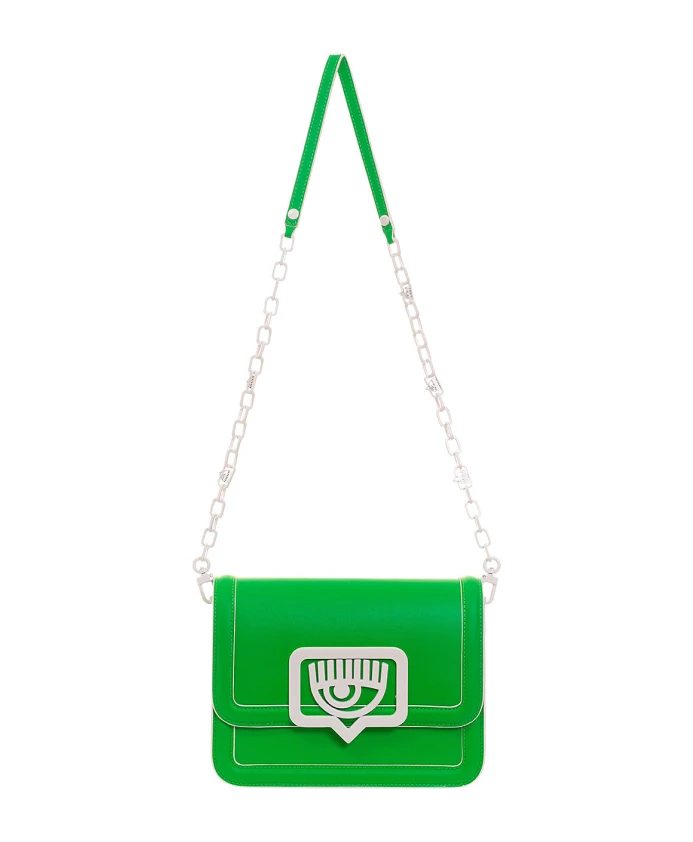 

Зеленая веганская сумка через плечо с пряжкой в виде глаза. Chiara Ferragni Collection, зеленый