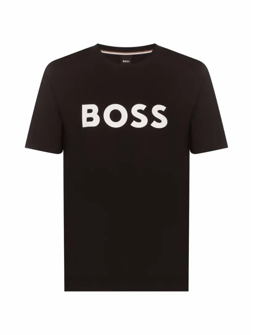 

Хлопковая футболка с логотипом BOSS, черный