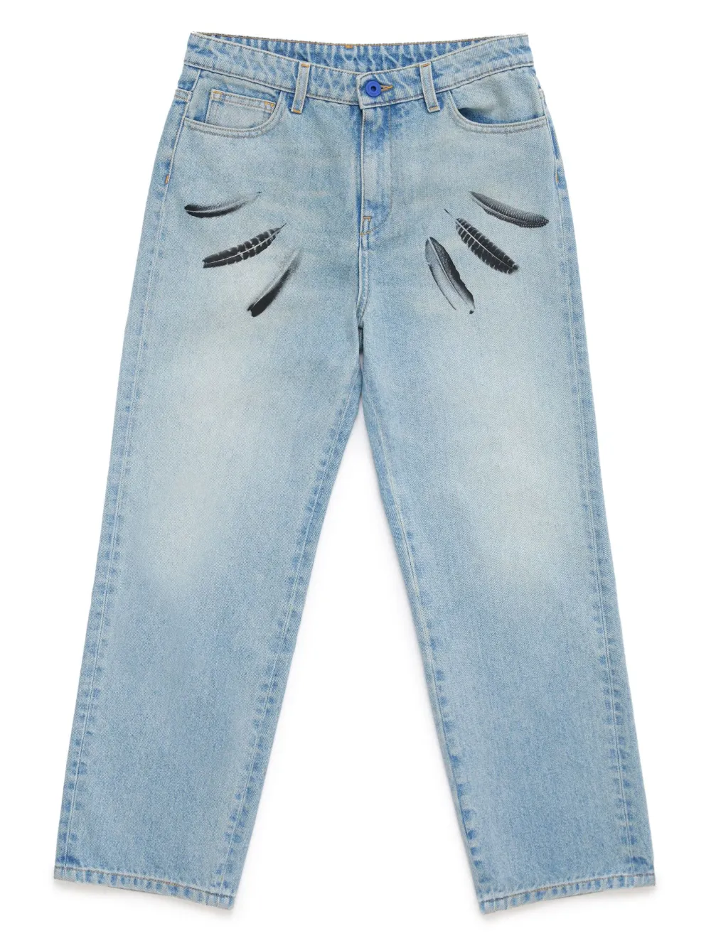 

Прямые джинсы Wind Feathers Marcelo Burlon County Of Milan Kids, синий