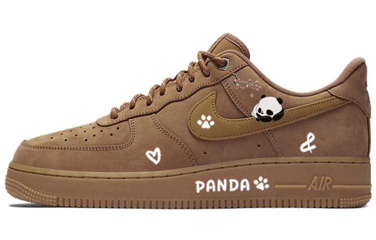 Кастомизированные кроссовки Nike Air Force 1 Unisex, темно-коричневый