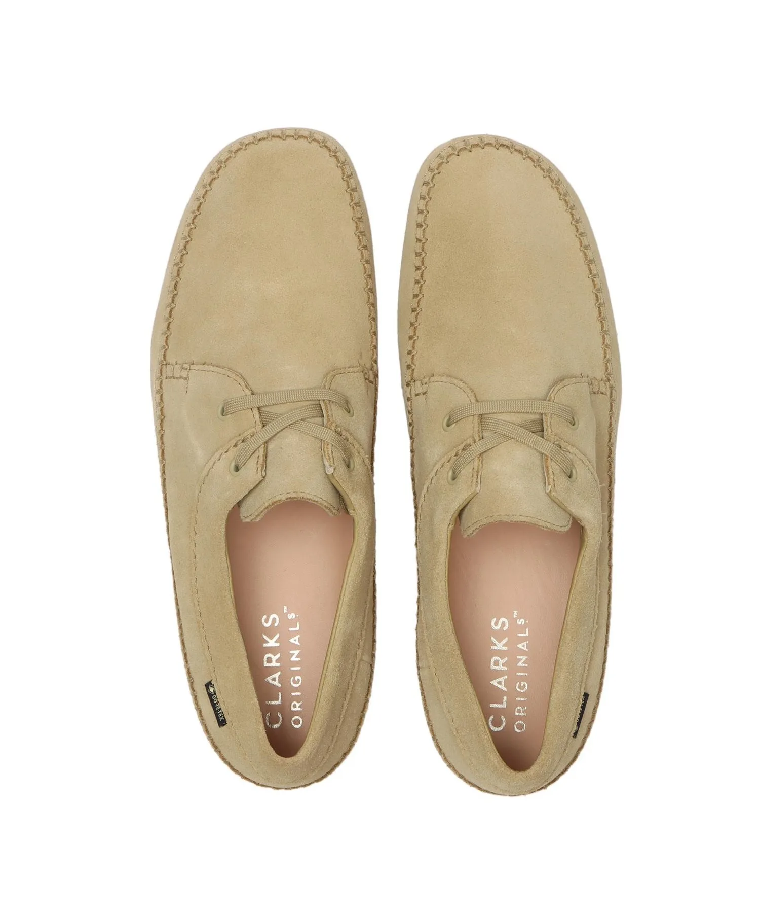 Мужские мокасины с водонепроницаемой функцией Clarks Weaver GTX 26171485 бежевые — фото 4