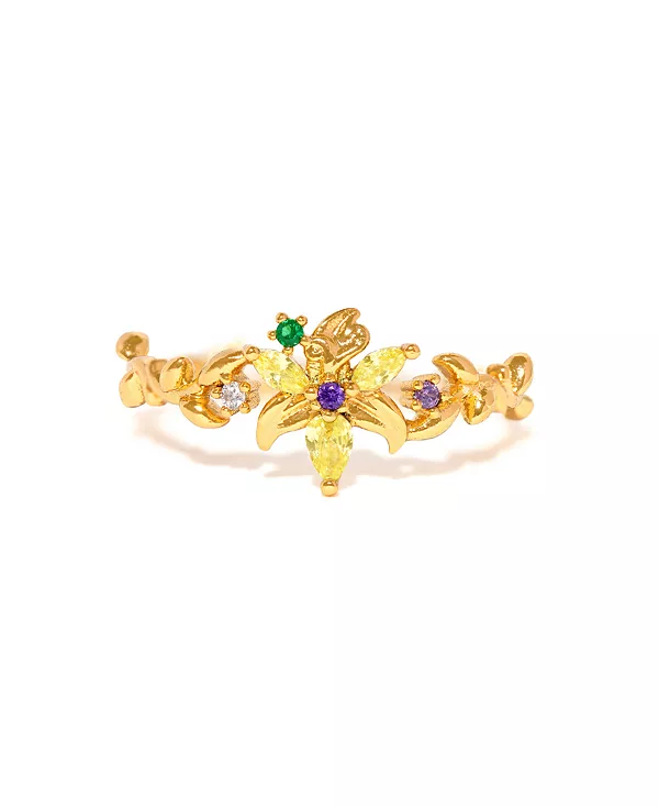 

Кольца с кристаллами в виде цветка-солнца с позолотой от Disney Girls Crew, gold