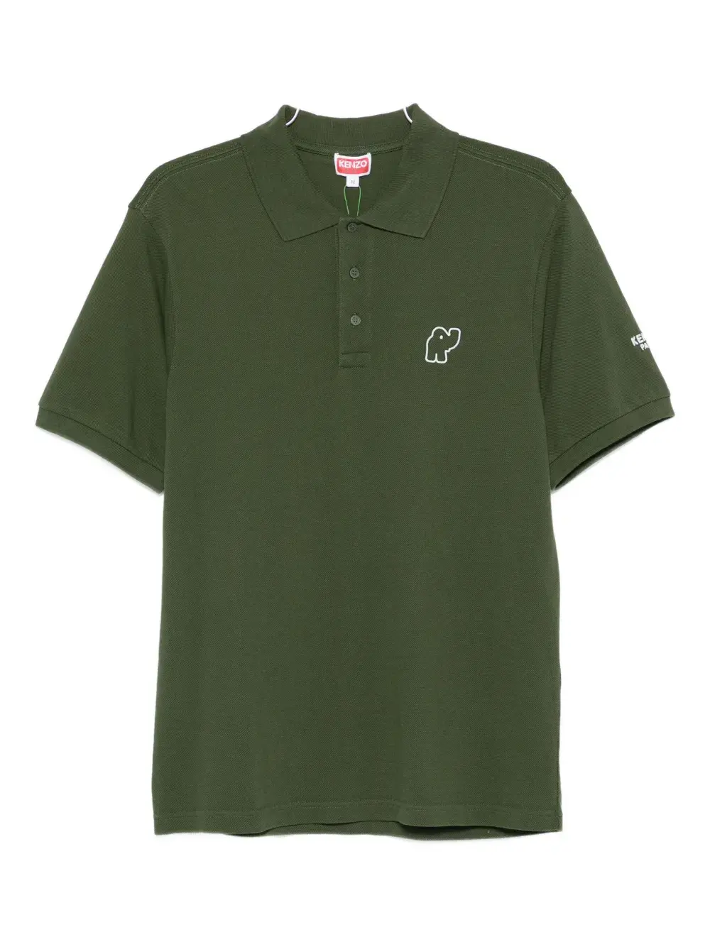 

Поло с вышивкой в виде слона KENZO, зеленый