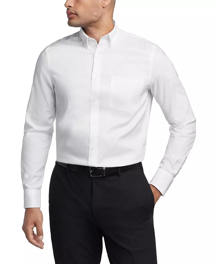 

Мужская рубашка-рубашка TH Flex Regular Fit Wrinkle Stretch Pinpoint Oxford, устойчивая к складкам Tommy Hilfiger, белый