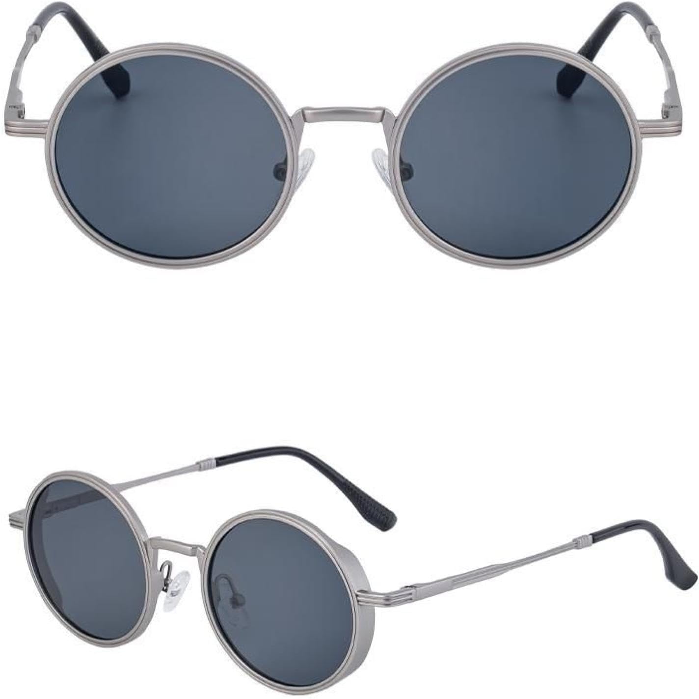 

Панк-солнцезащитные очки круглой формы для женщин и мужчин, роскошные, модные, с металлической оправой, в стиле стимпанк, с защитой от УФ-излучения UV400 TVTBBVV, C9silver3gray