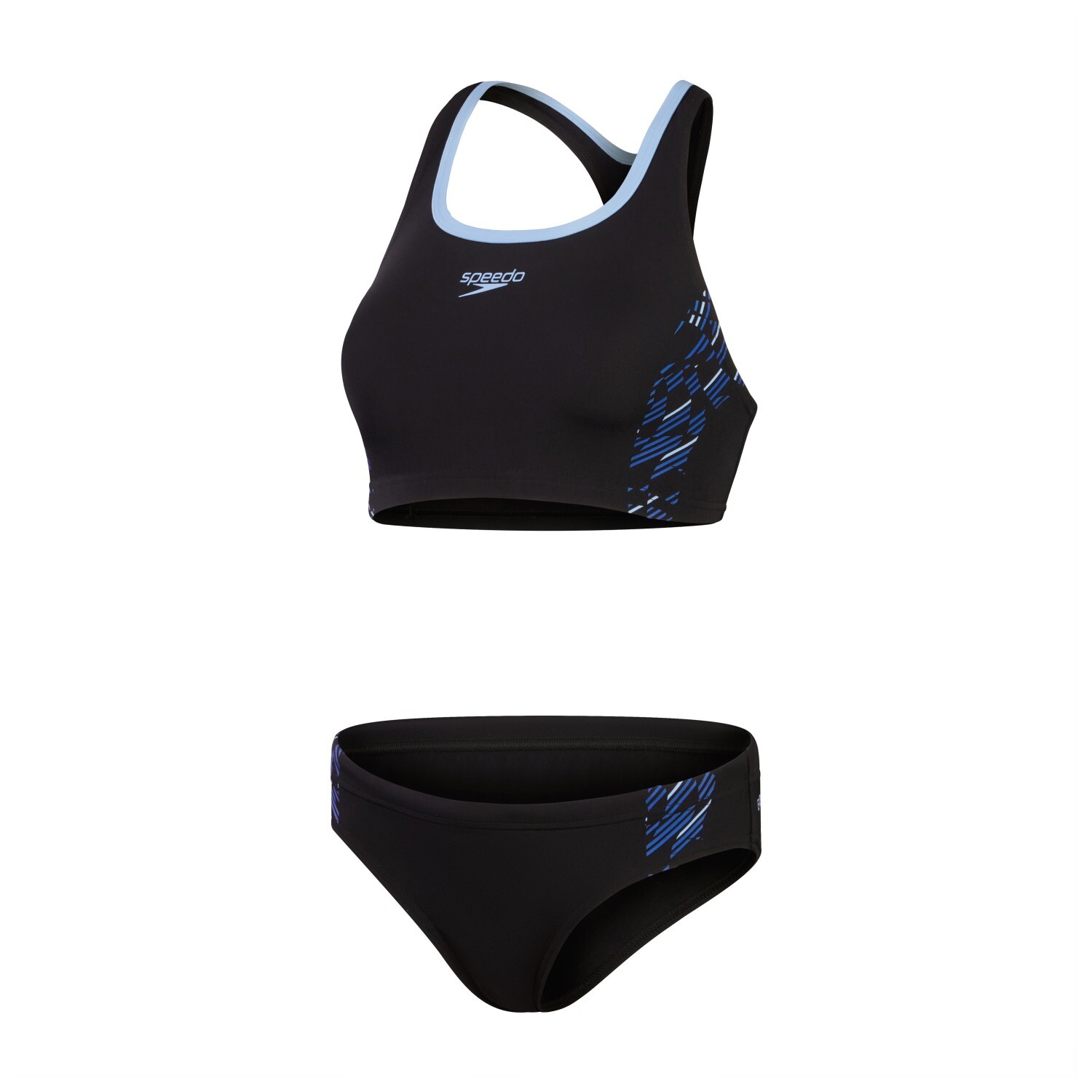 

Бикини Speedo Women's Placement 2 Piece, цвет Black/Blue