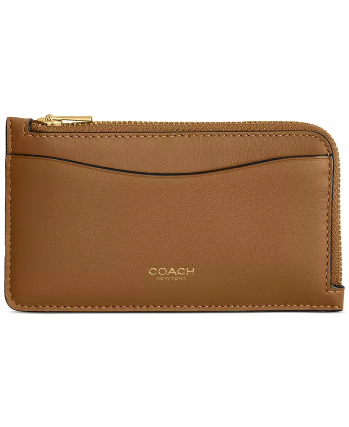 

Необходимый кожаный картхолдер Essential New York Zip COACH, коричневый