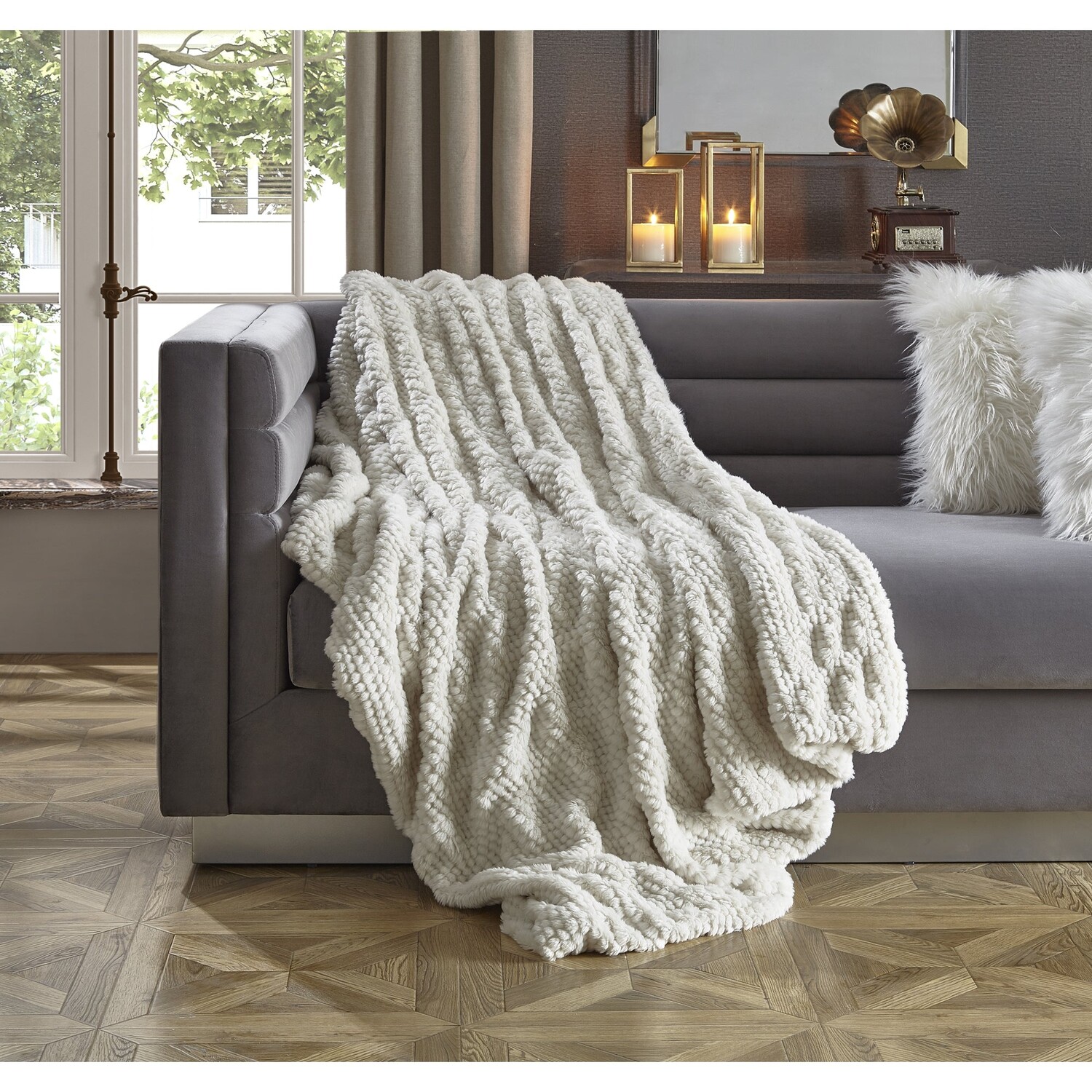 

Вязаный плед Inspired Home Noelia, цвет Ivory