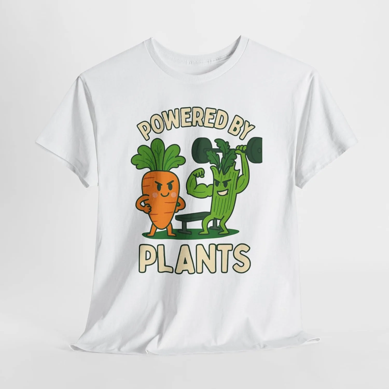 GENERIC Футболка Unisex Powered by Plants, веганский подарок, тренировочная майка на растительной основе, экологичная одежда, прикольная футболка для фитнеса — фото 4