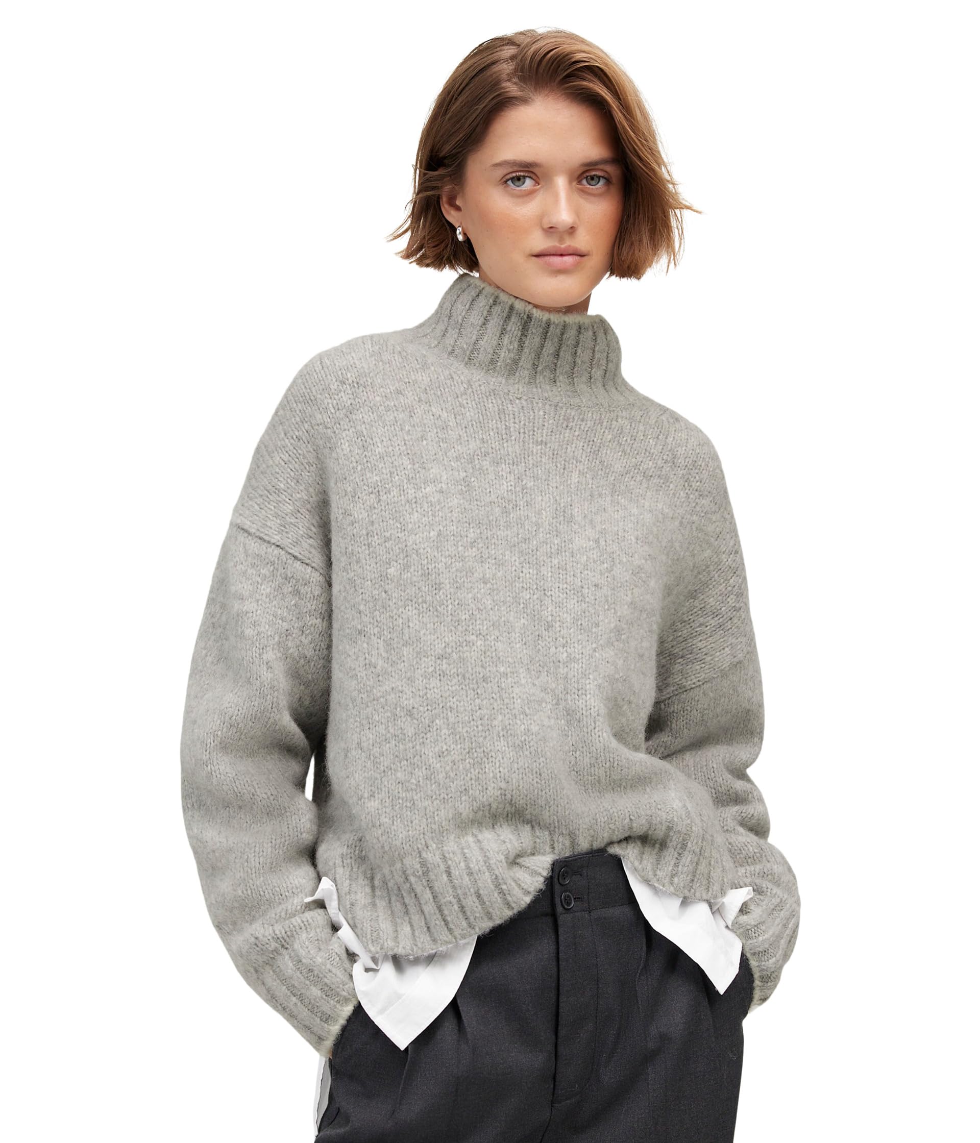 

Свитер Madewell Fluffy Wool Balham Hi-Low Turtle, Heather Powder