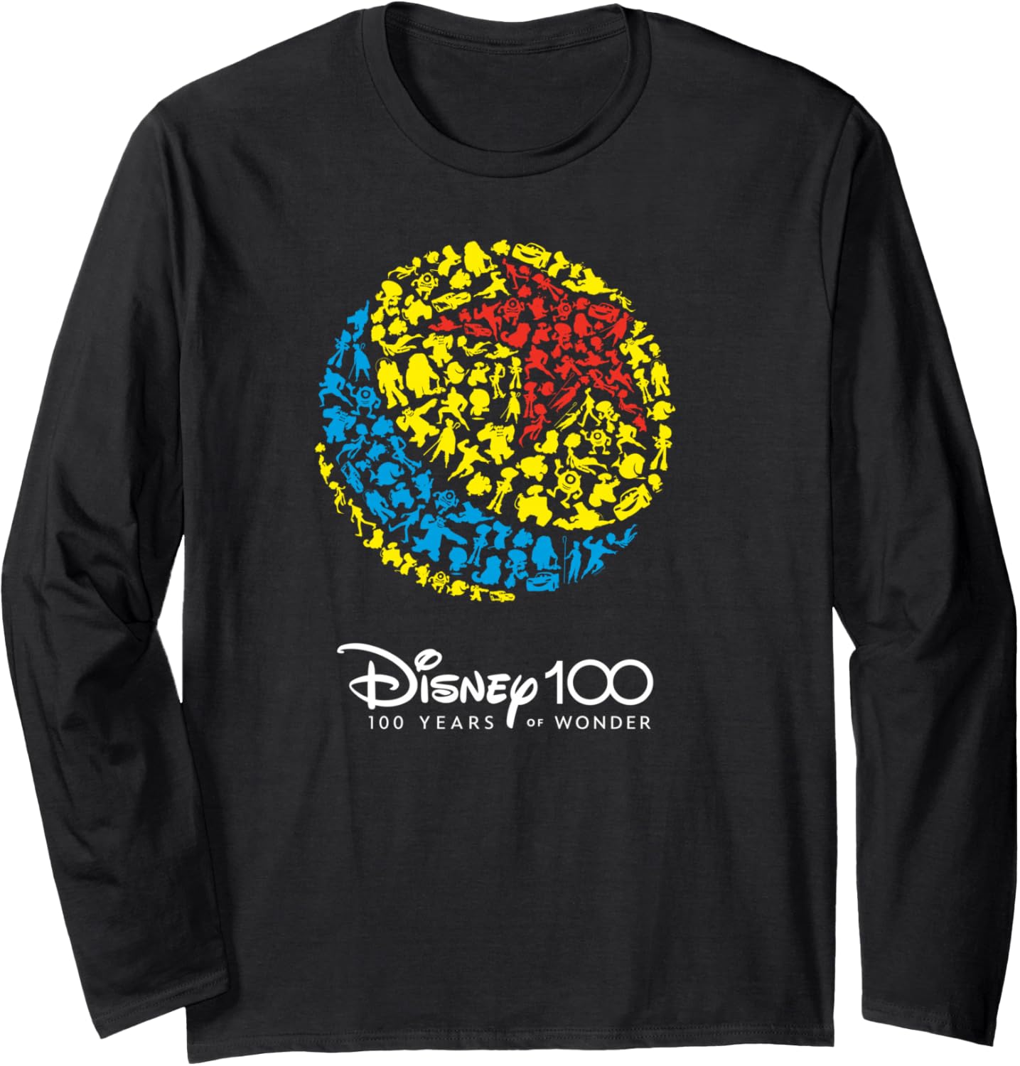 

Футболка с длинными рукавами Disney 100 Pixar Ball Characters Anniversary D100, черная