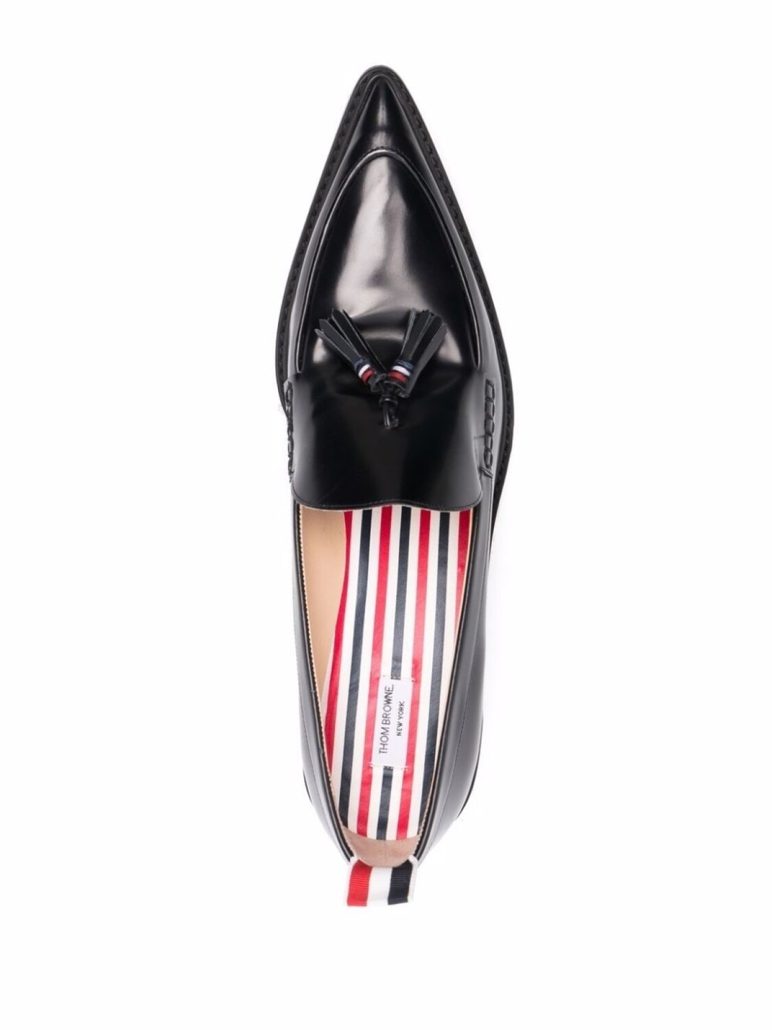 Thom Browne лоферы с заостренным носком и кисточками, черный — фото 4