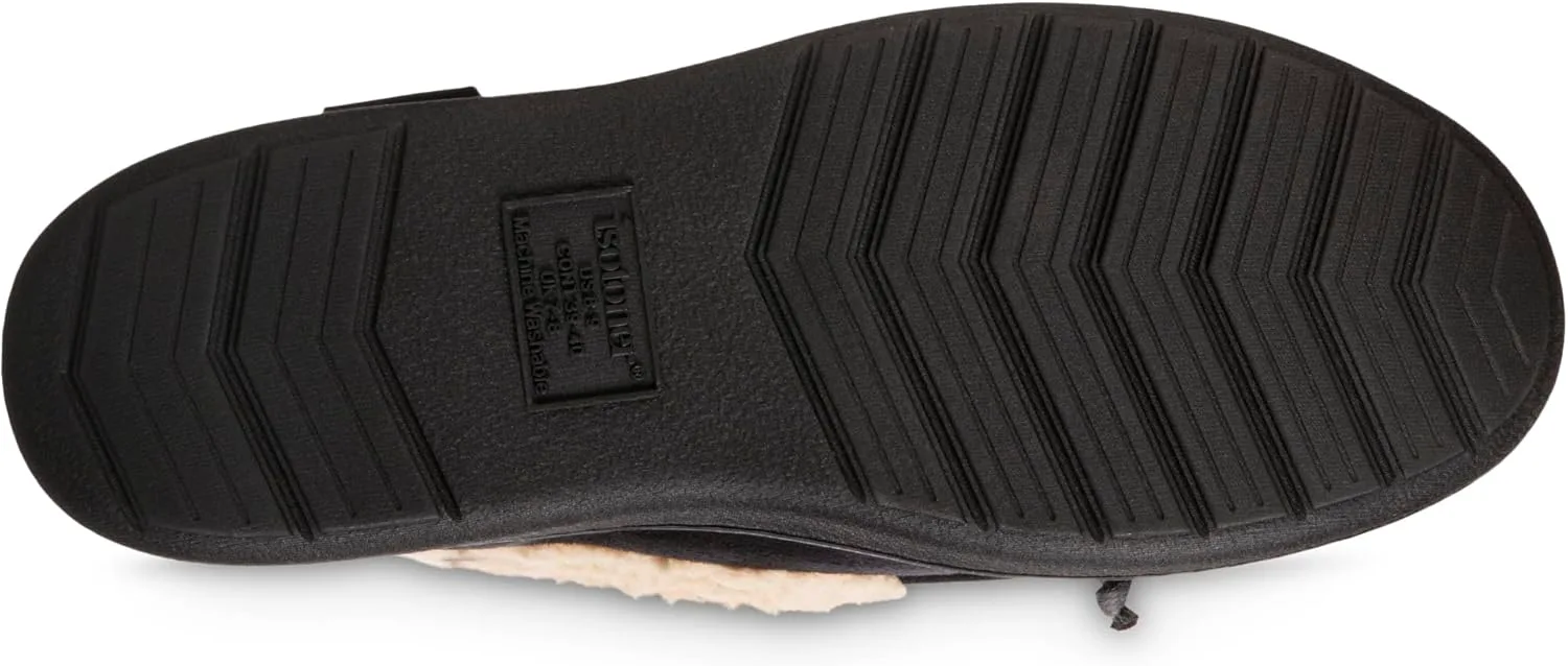 Мужские тапочки Isotoner Indoor/Outdoor Slip-on Vincent из микрофибры с эффектом памяти, черный — фото 4