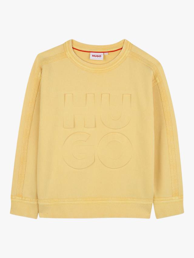 

Детский худи HUGO с круглым вырезом HUGO BOSS, Straw Yellow