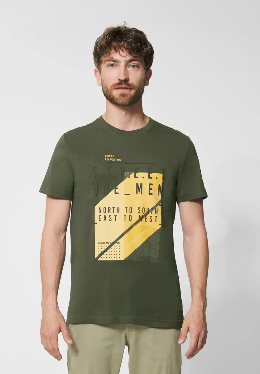 

Футболка STREET ONE MEN, с миксом принтов, зеленый