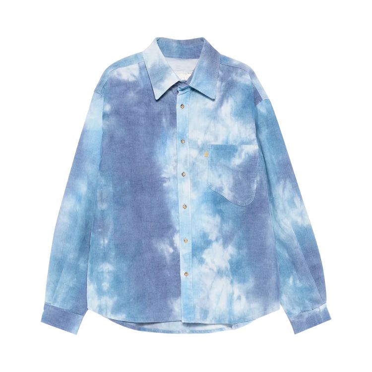 

Рубашка ERL Tie-Dye Corduroy Shirt 'Blue', синий