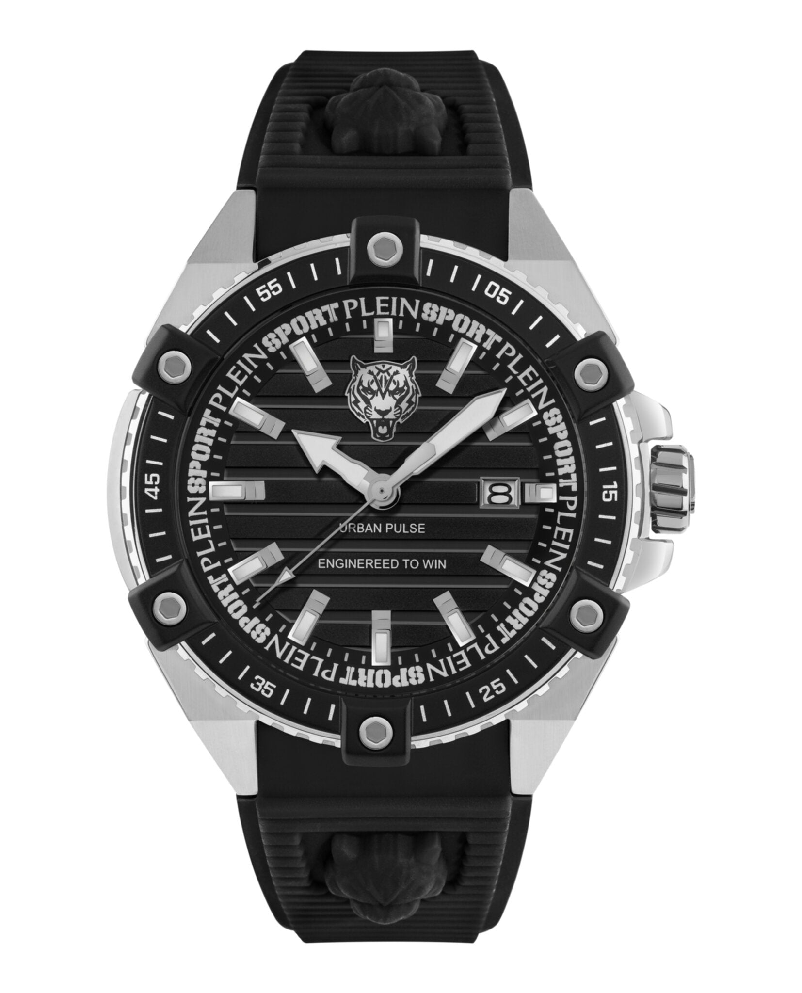 

Часы из силикона Urban Pulse PLEIN SPORT, цвет black/stainless steel/black