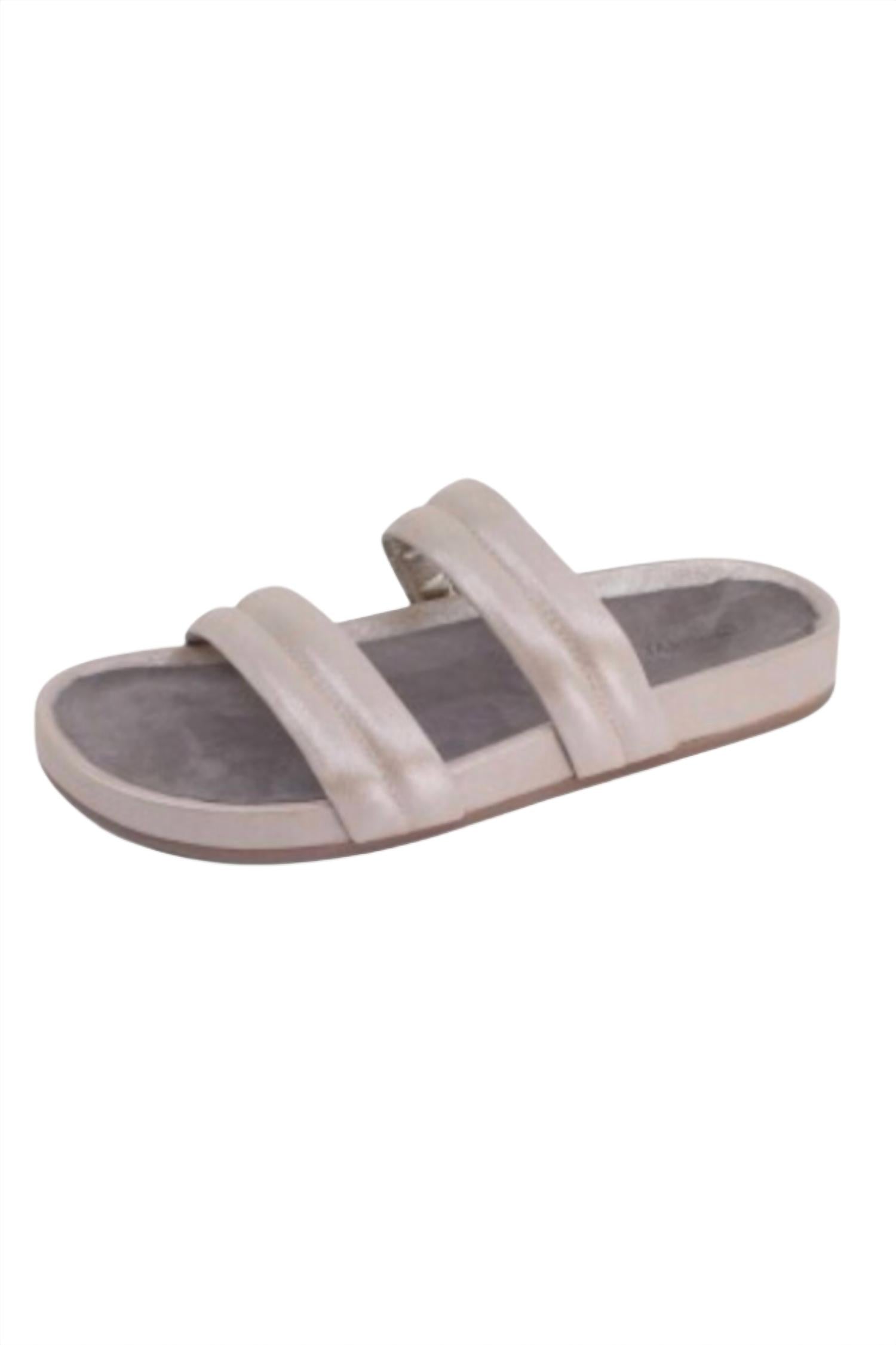 Женские сандалии Davi Slide из кожи цвета шампанского CHOCOLAT BLU, цвет champagne leather