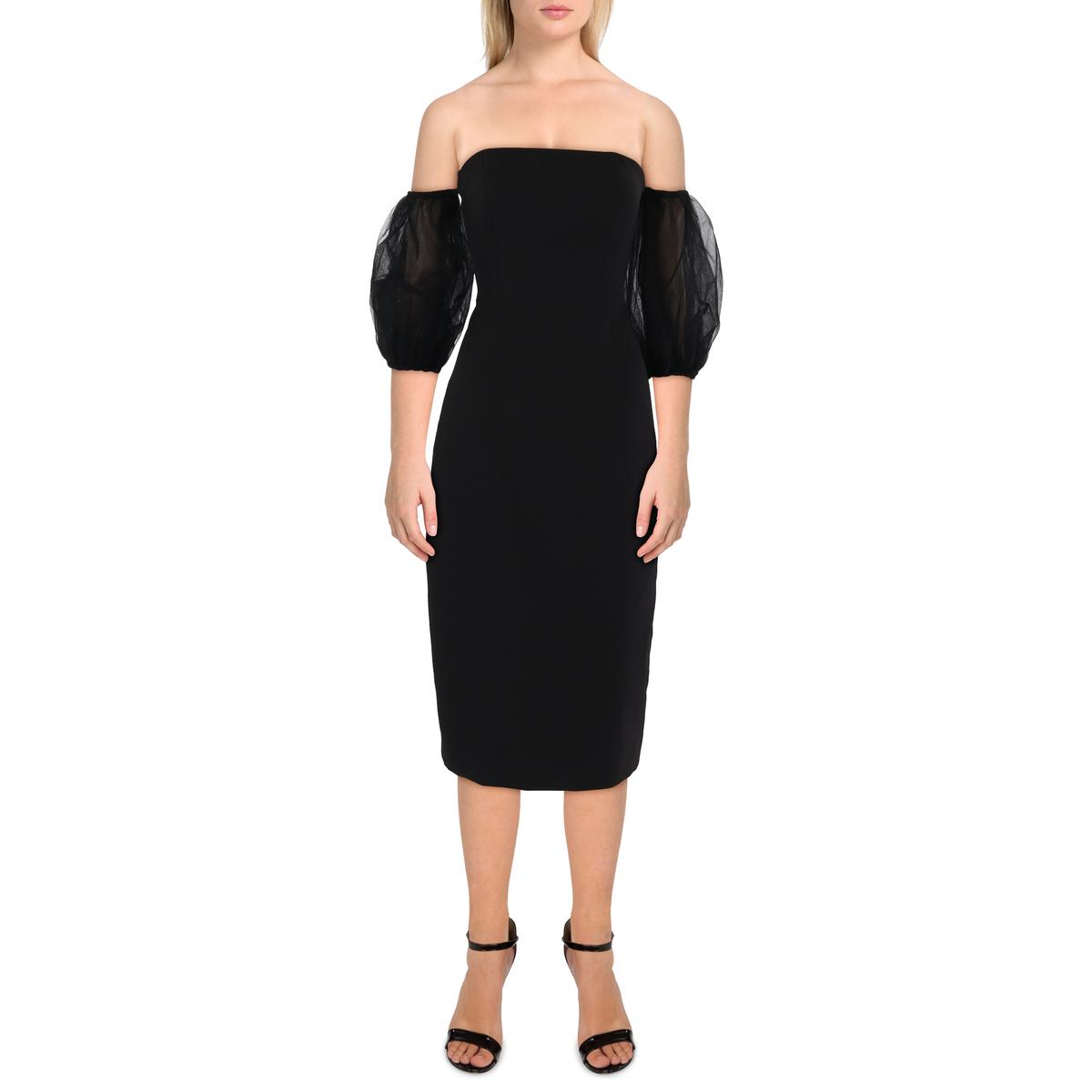 

Женское облегающее мини-платье с рукавами-фонариками BCBGMAXAZRIA, черный
